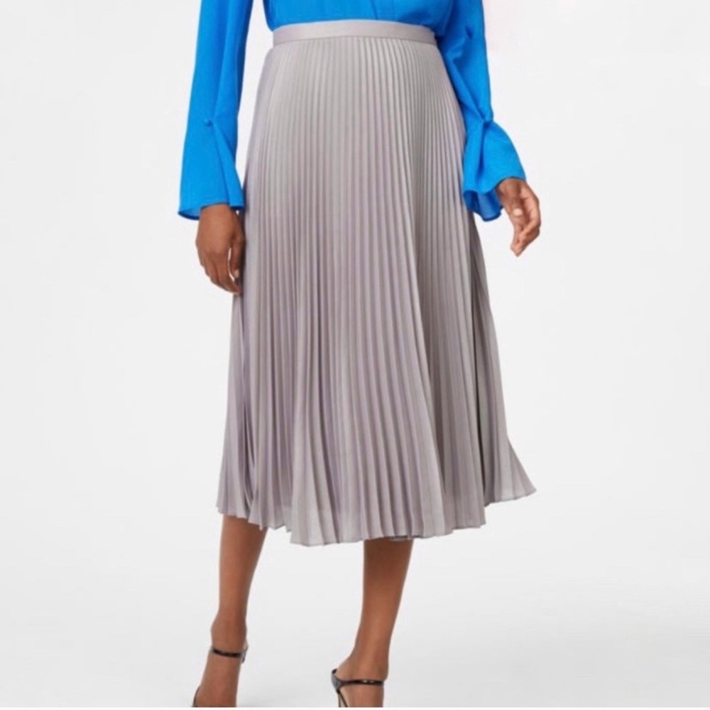 Club Monaco Annina Gray Pleated Midi Skirt